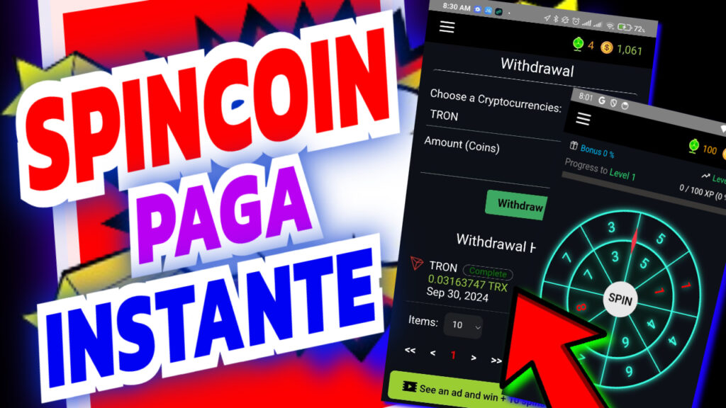 «SpinCoin» App para ganar criptomonedas gratis