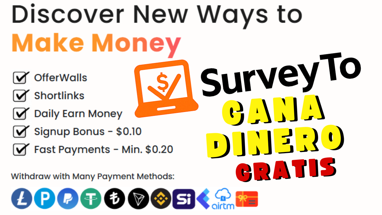 SurveyTo: Gana Dinero Fácilmente Respondiendo Encuestas y Tareas Diarias